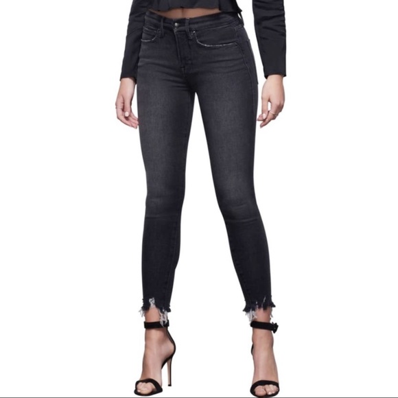Good American Good Waist Black Distressed Jean6 (28)